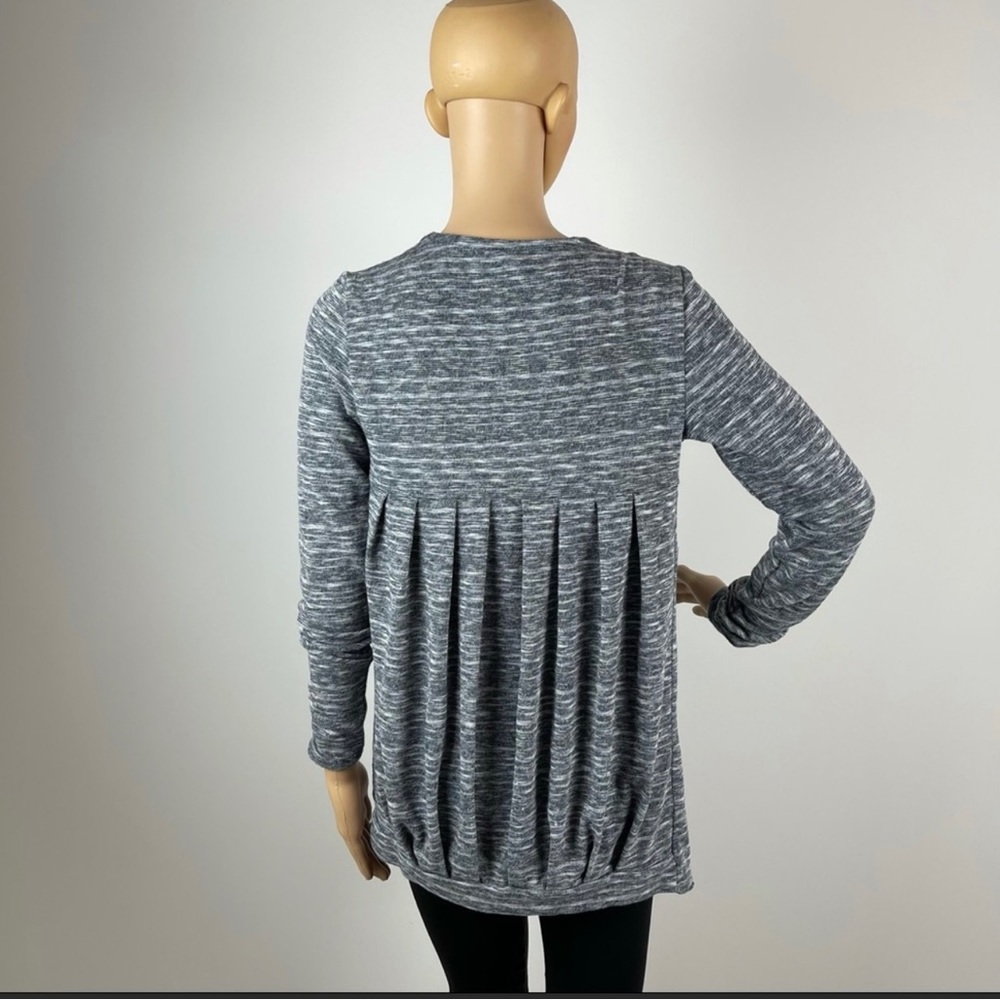 Heathered Gray Ruffle Cardigan - Picture 5 of 7